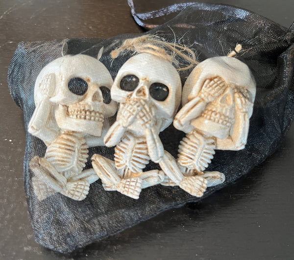 See No Evil Hear No Evil Speak No Evil Skeleton Car Dash Decoration