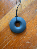 Russian Shungite Donut Pendant Necklace (Matte)
