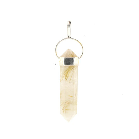 Rutilated Quartz Double Terminated - 925 Sterling Silver Pendants