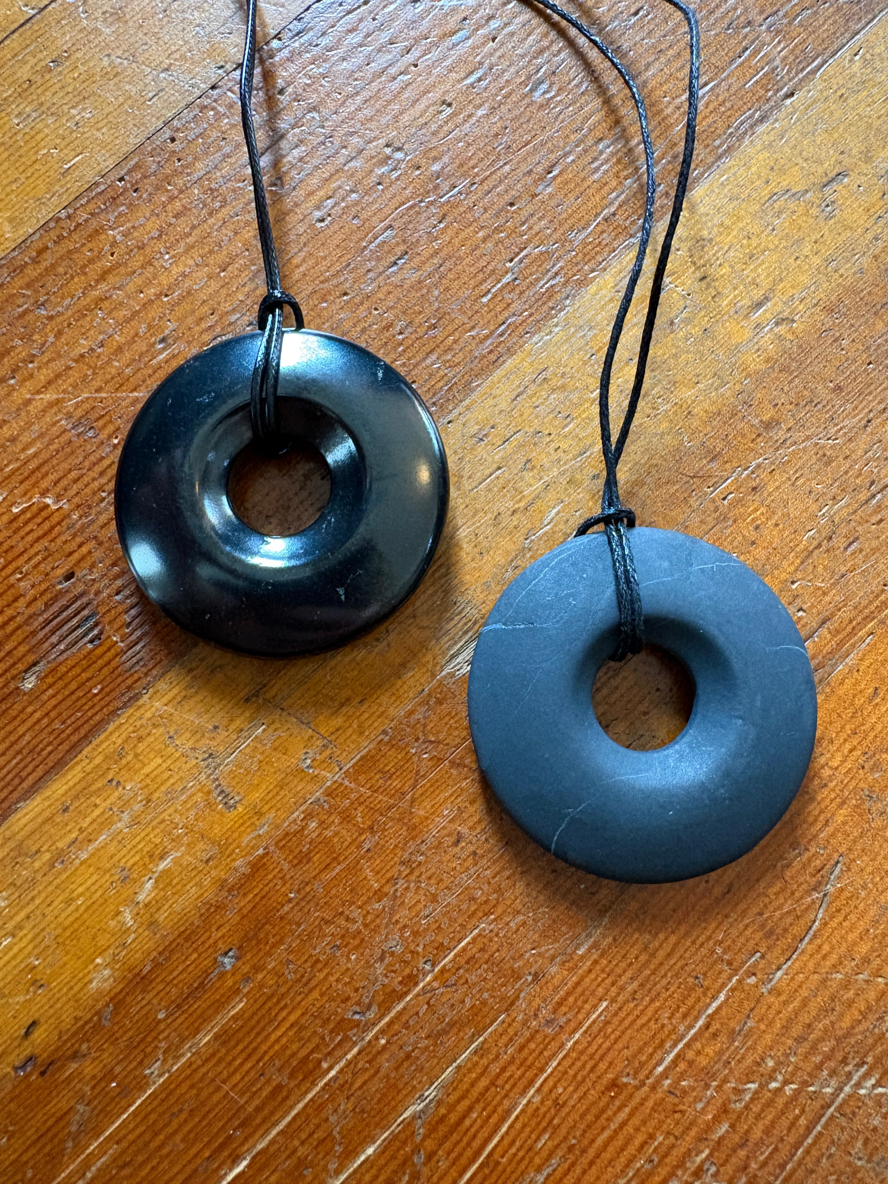 Russian Shungite Donut Pendant Necklace