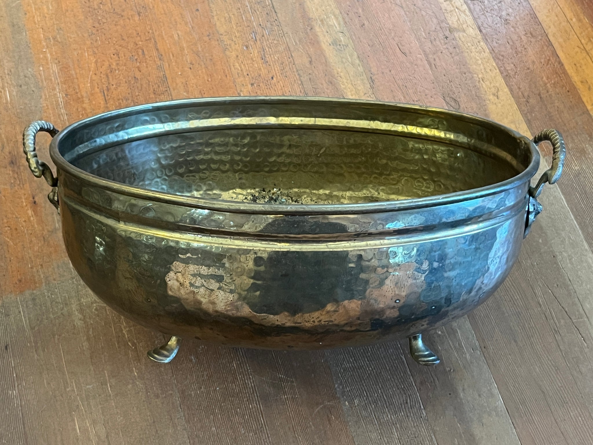 Footed Brass/ Cauldron Planter X Large Double