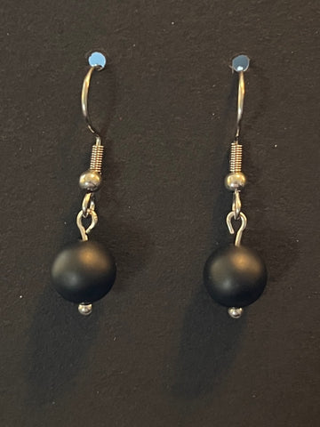 Black Agate Earrings by Brent McMaster