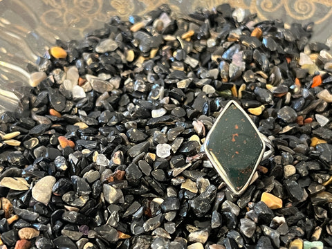 Silver .925 Bloodstone Ring (116)
