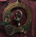 Witch’s Cat & Crescent Moon Wind Chime Wreath
