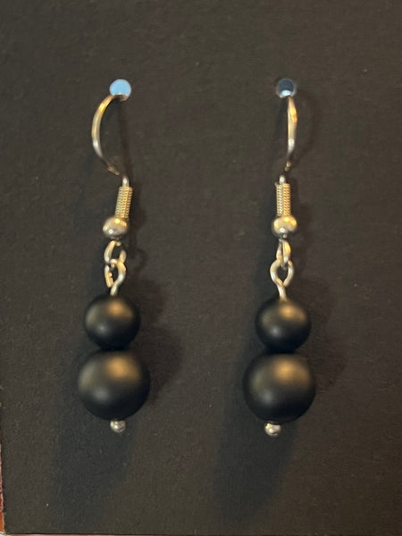 Black Agate Earrings by Brent McMaster