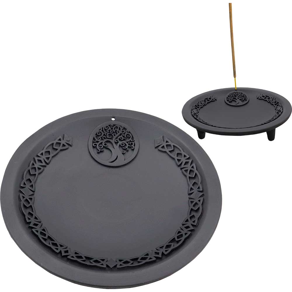 Offering Plate (incense) Tree of Life Cast Iron 7”