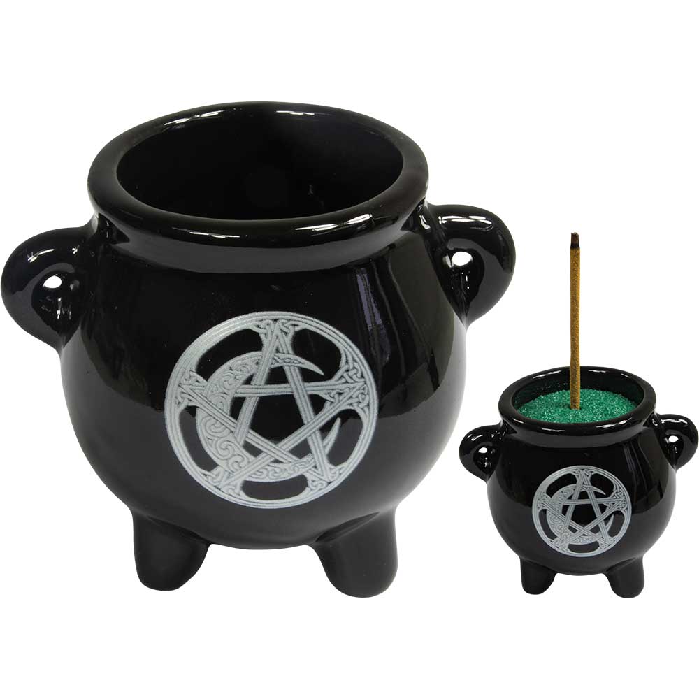 Cauldron Ceramic Mini Celtic Moon 2.5”