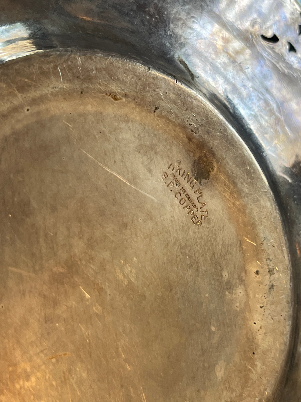 Vintage Viking Silver Plated Offering Tray w/ Handles 10"