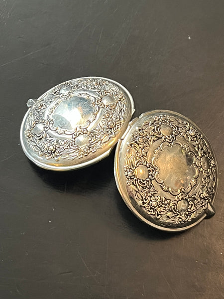 Vintage Silver Plate Compact Mirror