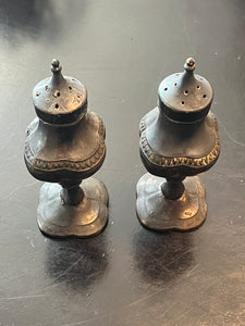 Vintage Pewter Salt and Pepper Shakers