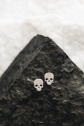 P + G Pave Skull Stud Earrings