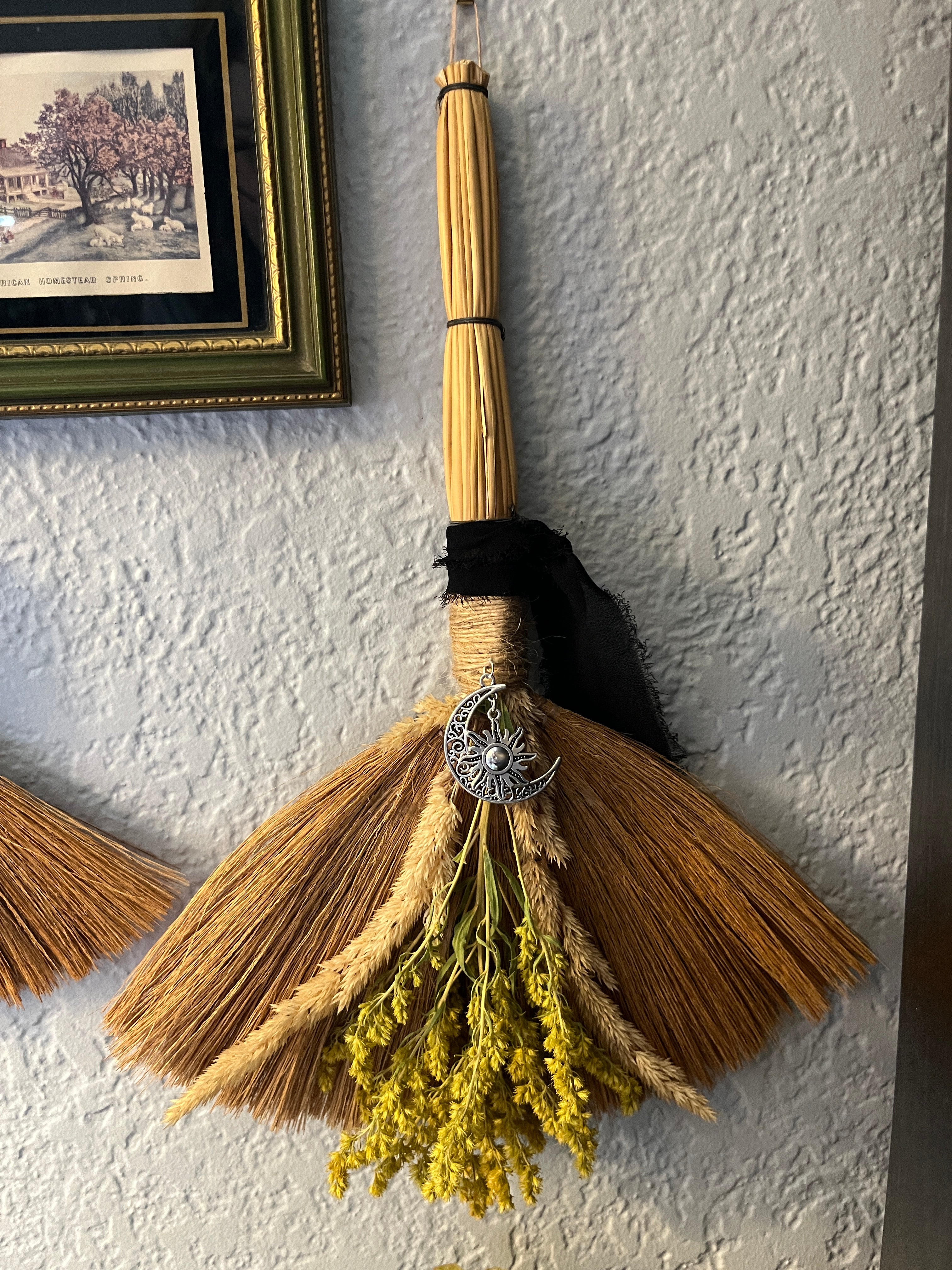 Vintage Besom w/ Goldenrod