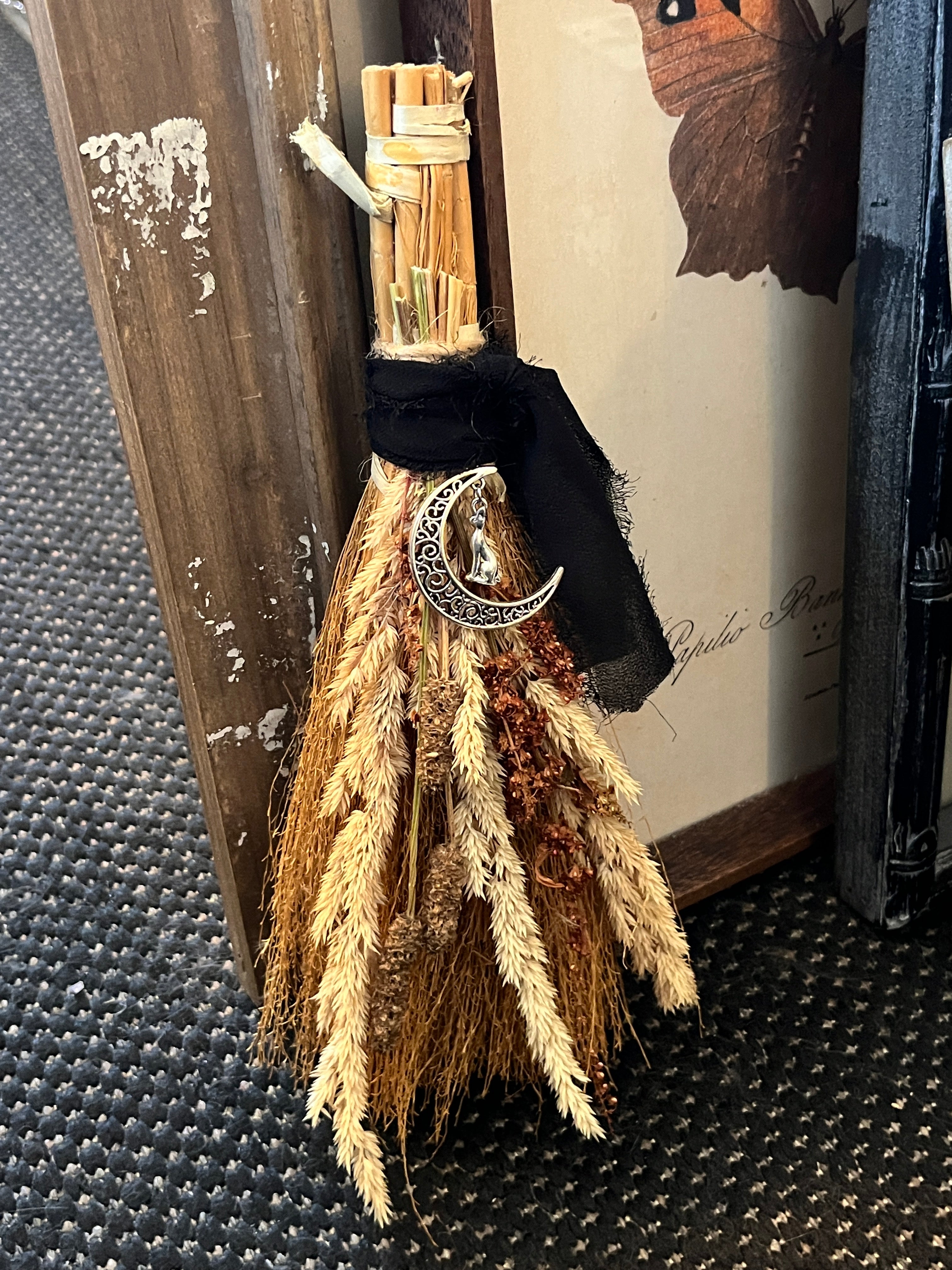 Vintage Besom w/ Bitter Dock & Phalaris Grass