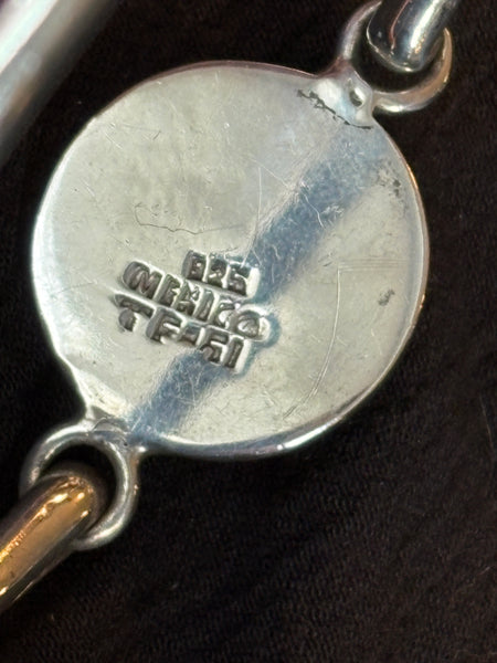 Vintage Taxco Silver & Onyx Bracelet