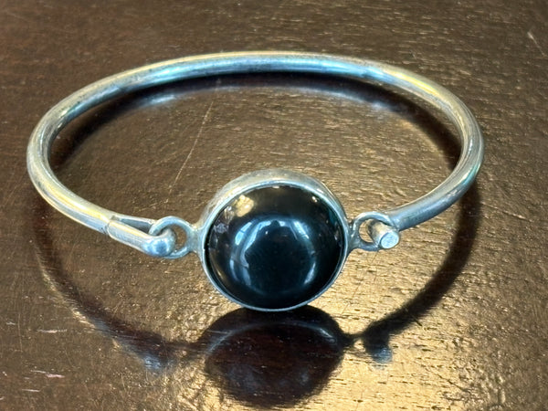 Vintage Taxco Silver & Onyx Bracelet