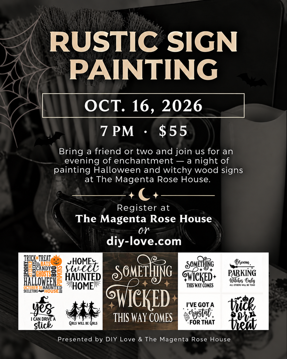 Witchy Rustic Sign Paint Night ~ October 16, 2026