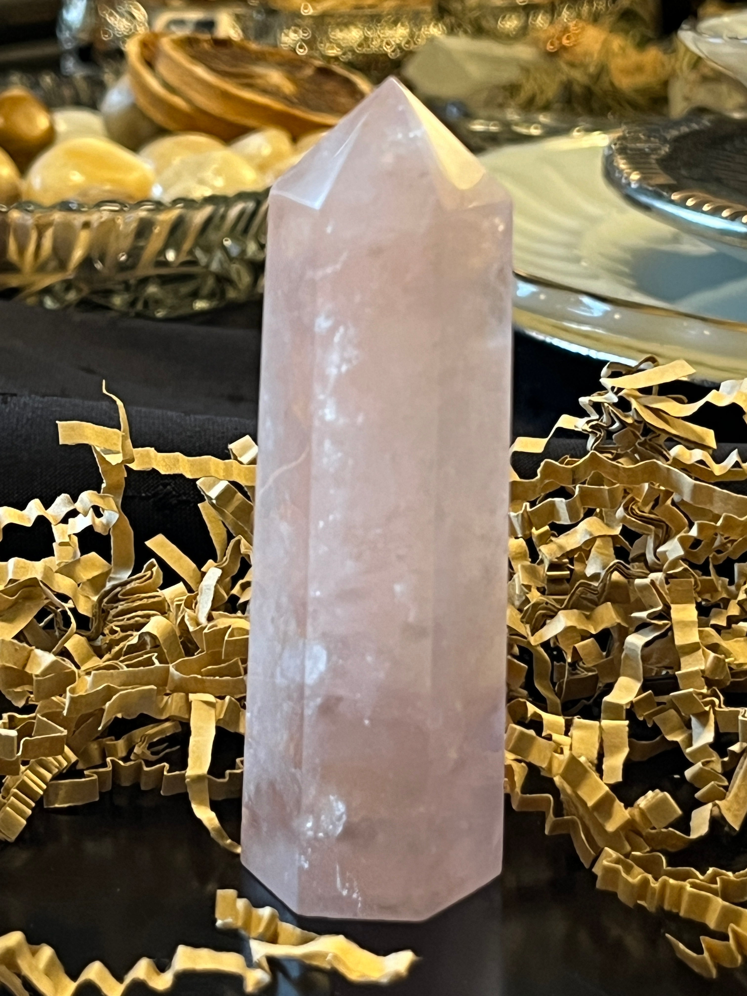Rose Quartz Generator Tower – Love & Self-Compassion Healing Crystal (Set 1)