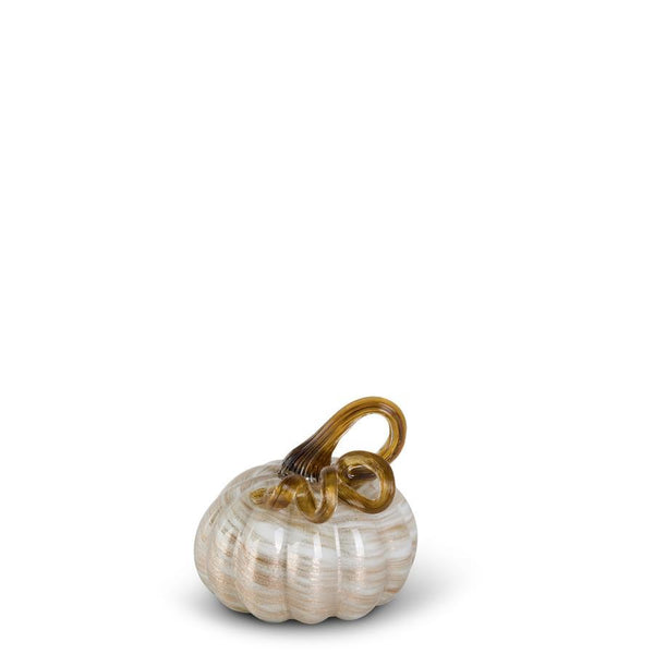 Cream Gold Handblown Glass Pumpkins