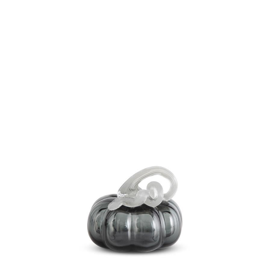 Grey Handblown Glass Pumpkins