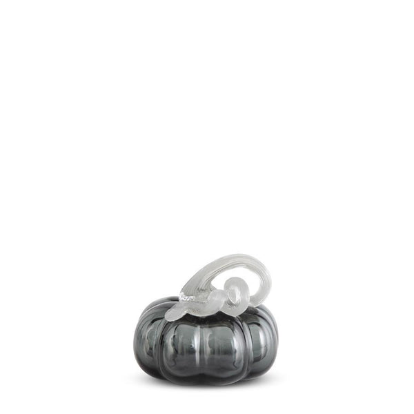 Grey Handblown Glass Pumpkins