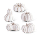 Assorted White Resin Pumpkins