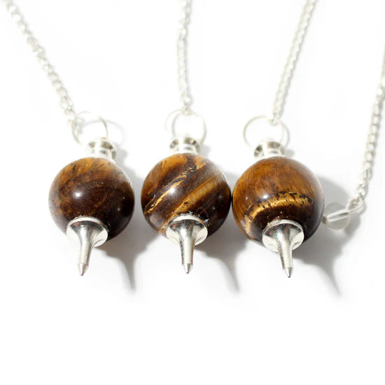 Gold Tigers Eye Ball & Point Pendulum