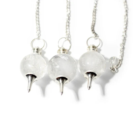 Clear Quartz Ball & Point Pendulum