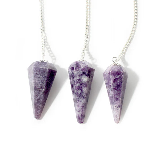 Lepidolite Pendulum 6 side