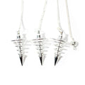 Metal Pendulum - Silver Spiral Point with Chain