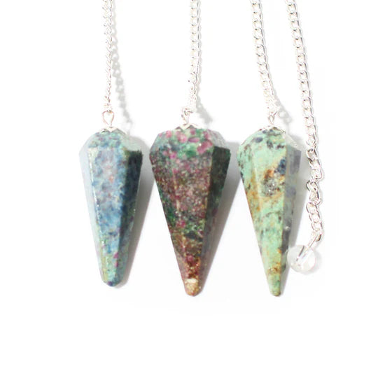 Ruby Zoisite Pendulum 6 side