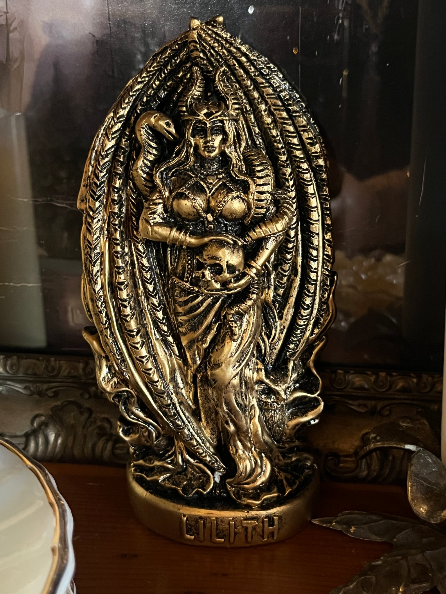 Lilith Goddess Statue Gold