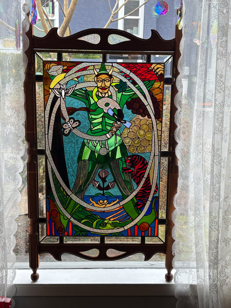 The Fool — Stained Glass Tarot Panel