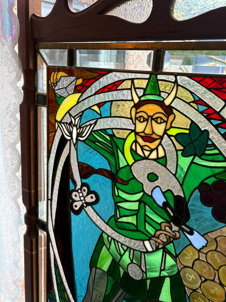 The Fool — Stained Glass Tarot Panel