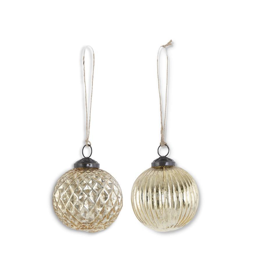 Assorted Mercury Glass Ornaments (2 Styles)