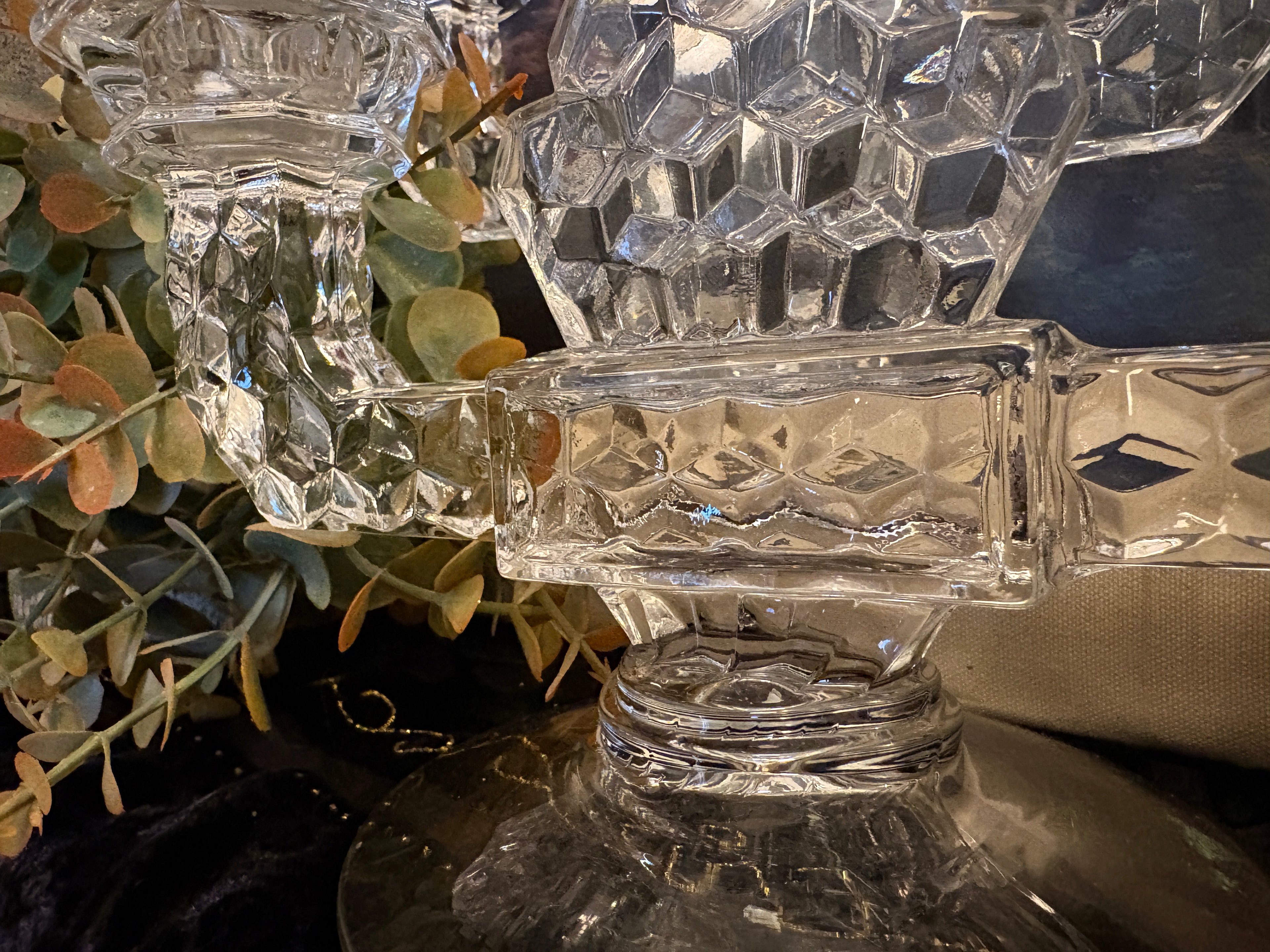 Fostoria Glass Company Americana Pattern Pressed Glass Double Candlestick