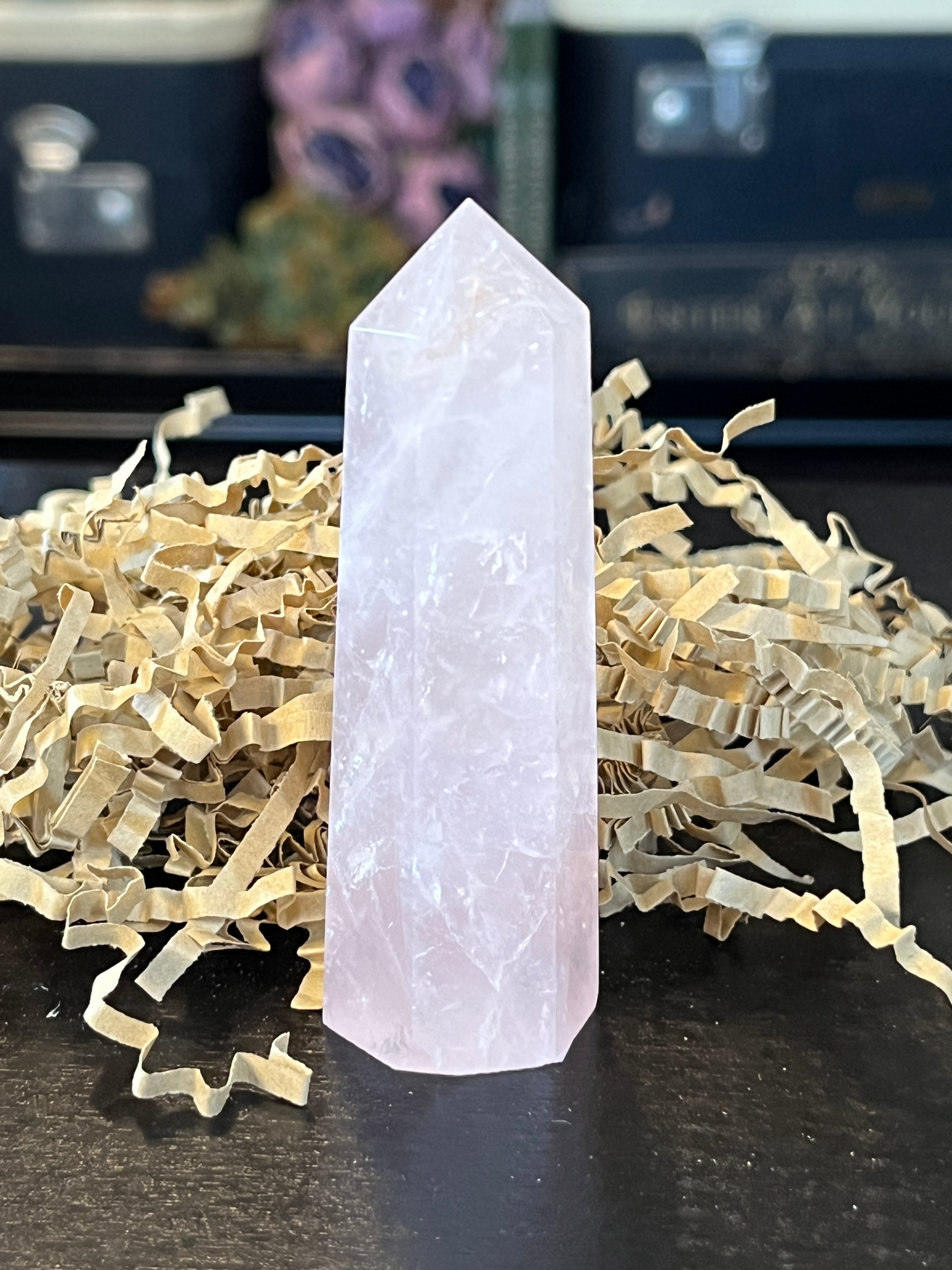 Rose Quartz Generator Tower – Love & Self-Compassion Healing Crystal (Set 2)