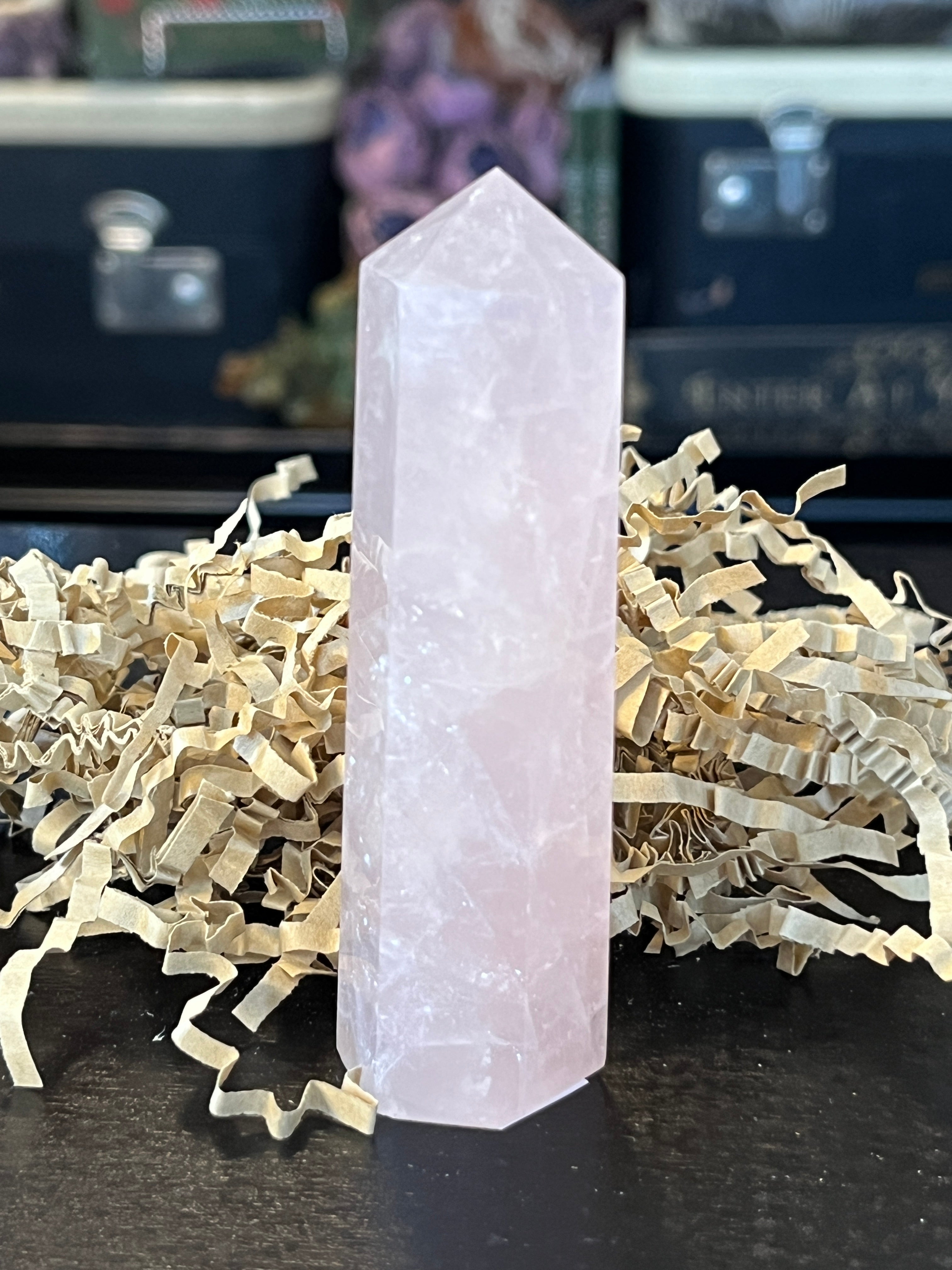 Rose Quartz Generator Tower – Love & Self-Compassion Healing Crystal (Set 2)