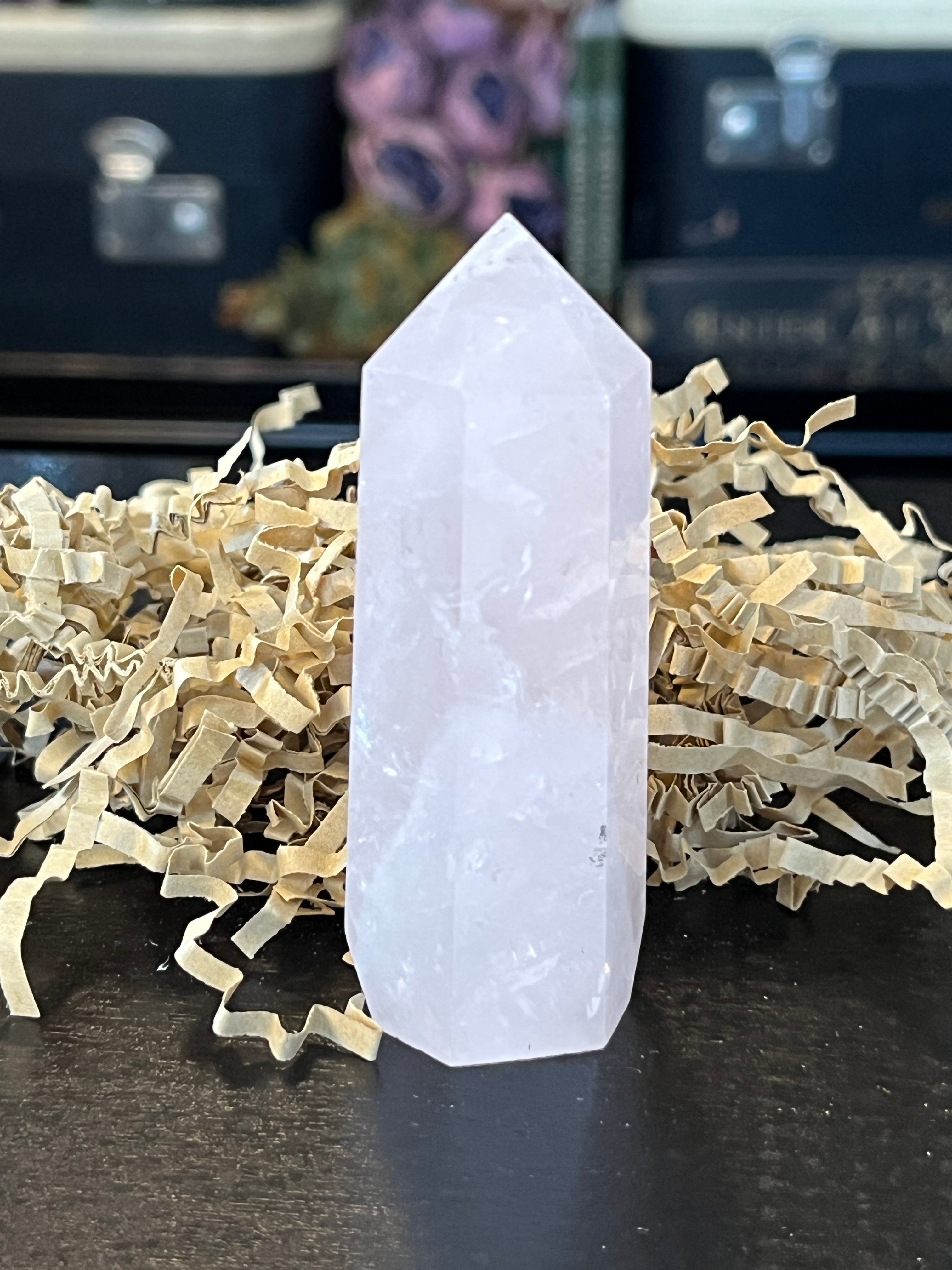 Rose Quartz Generator Tower – Love & Self-Compassion Healing Crystal (Set 2)