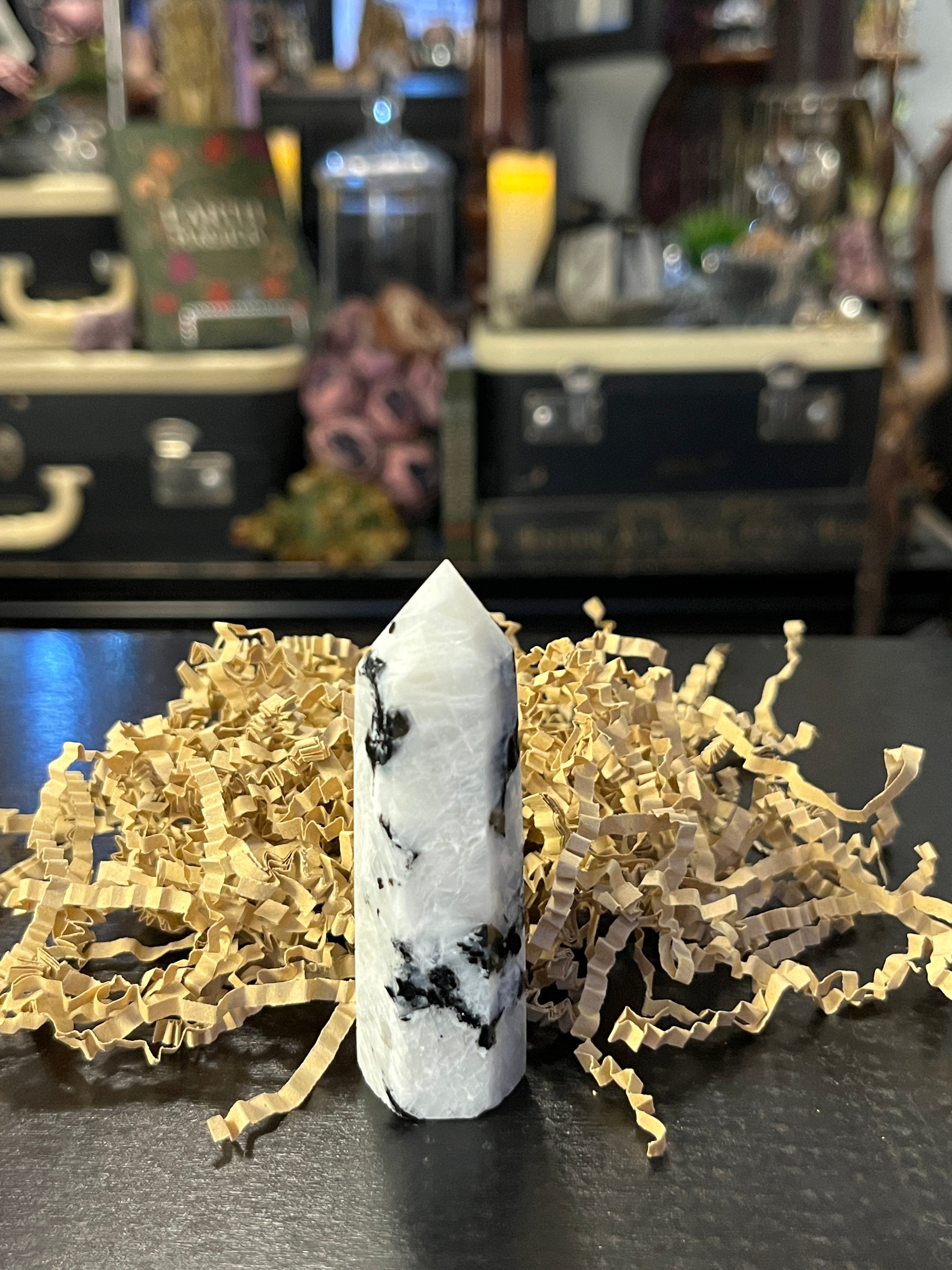 Rainbow Moonstone Generator Tower – Intuition & Divine Feminine Healing Crystal