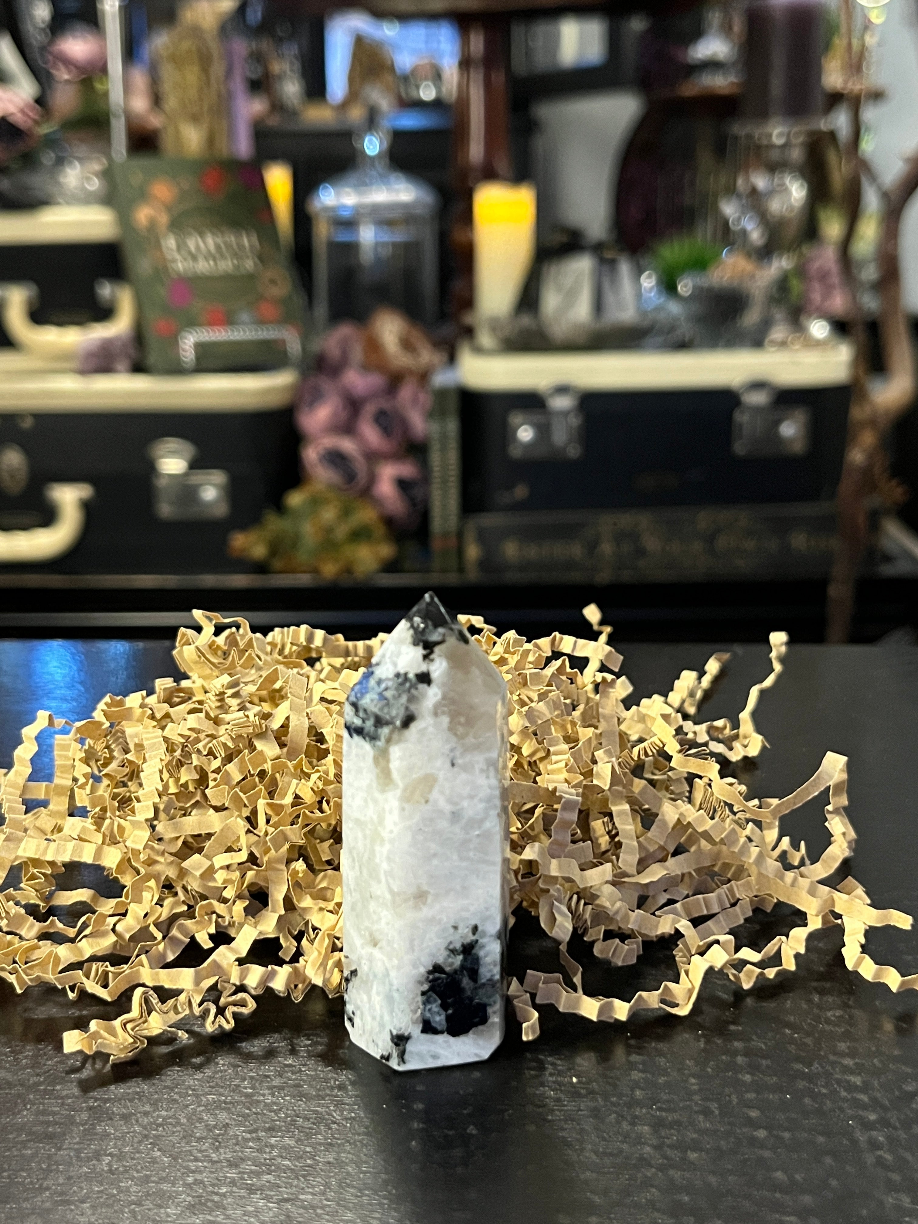 Rainbow Moonstone Generator Tower – Intuition & Divine Feminine Healing Crystal
