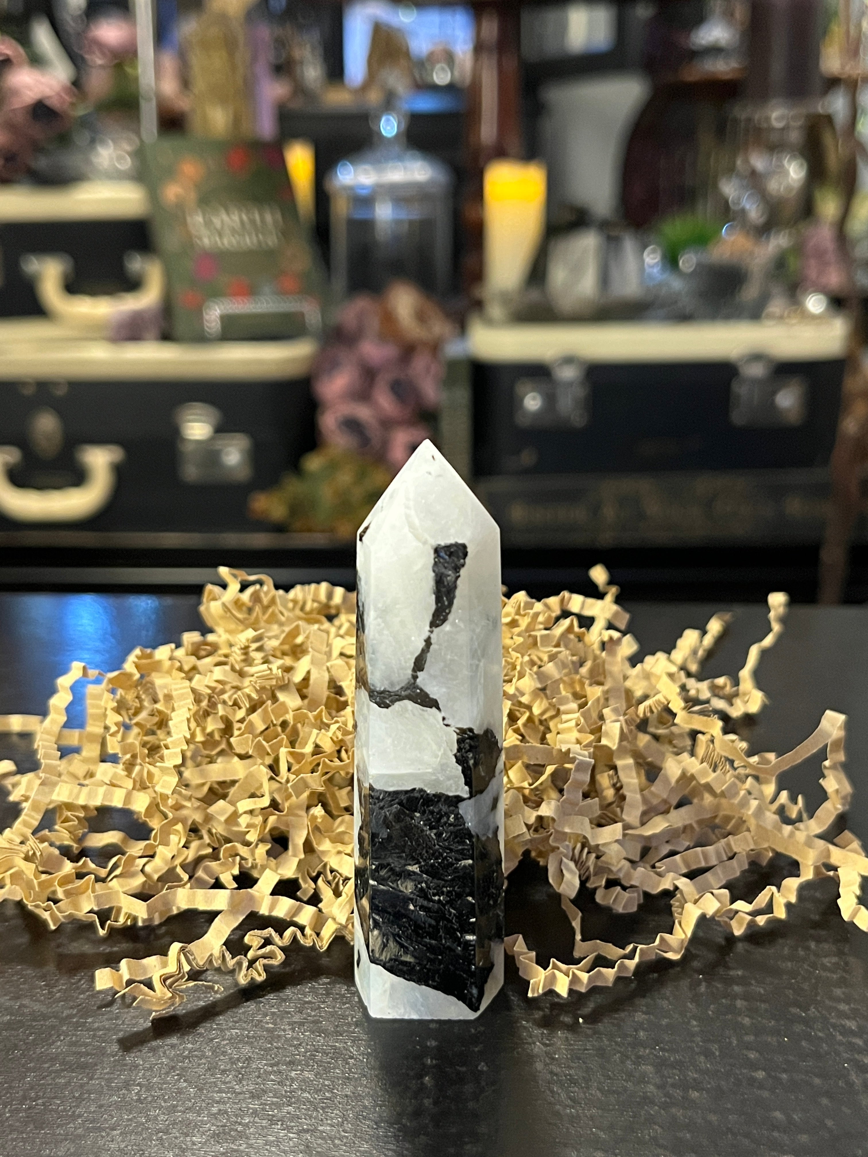 Rainbow Moonstone Generator Tower – Intuition & Divine Feminine Healing Crystal