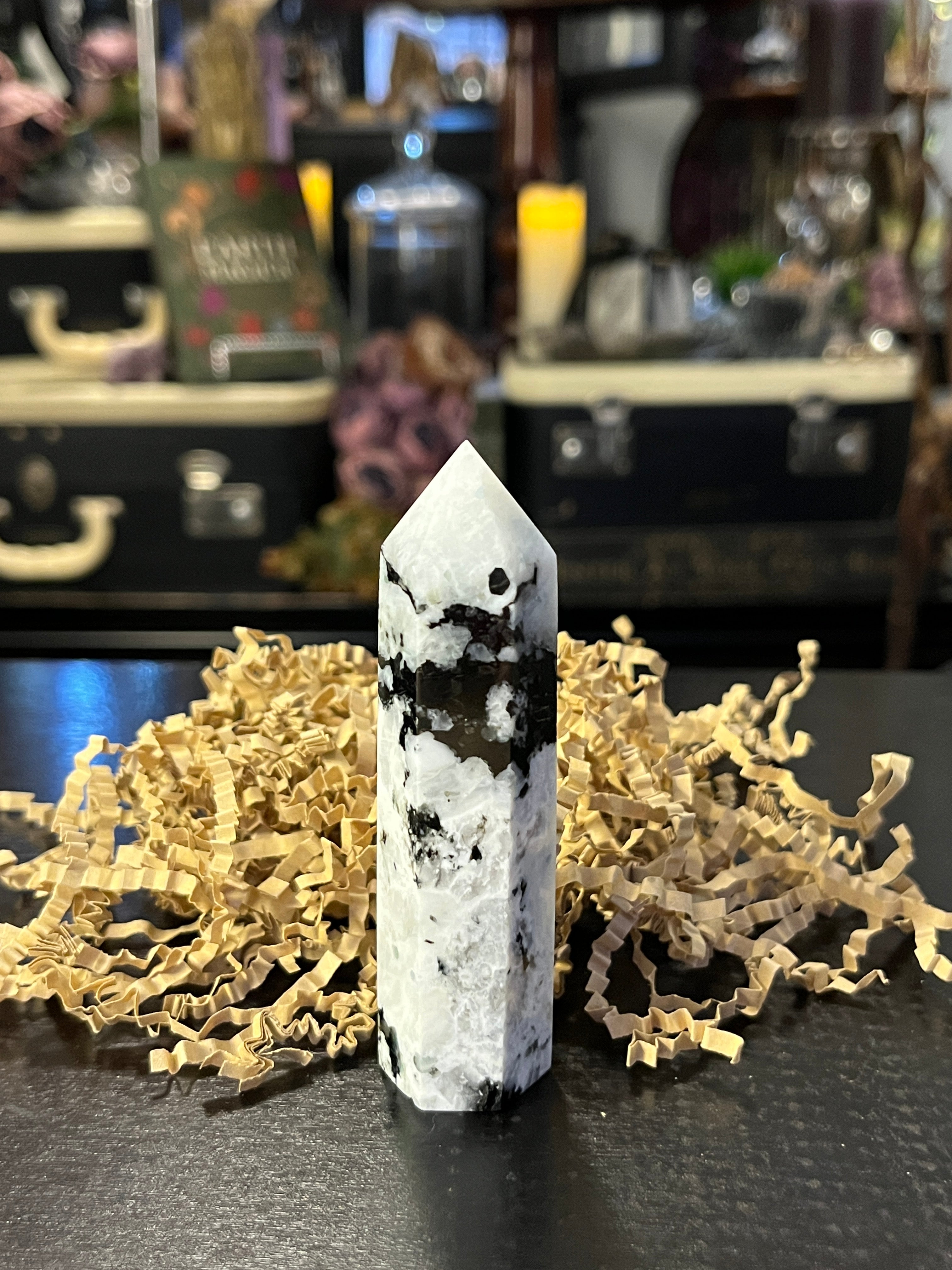Rainbow Moonstone Generator Tower – Intuition & Divine Feminine Healing Crystal