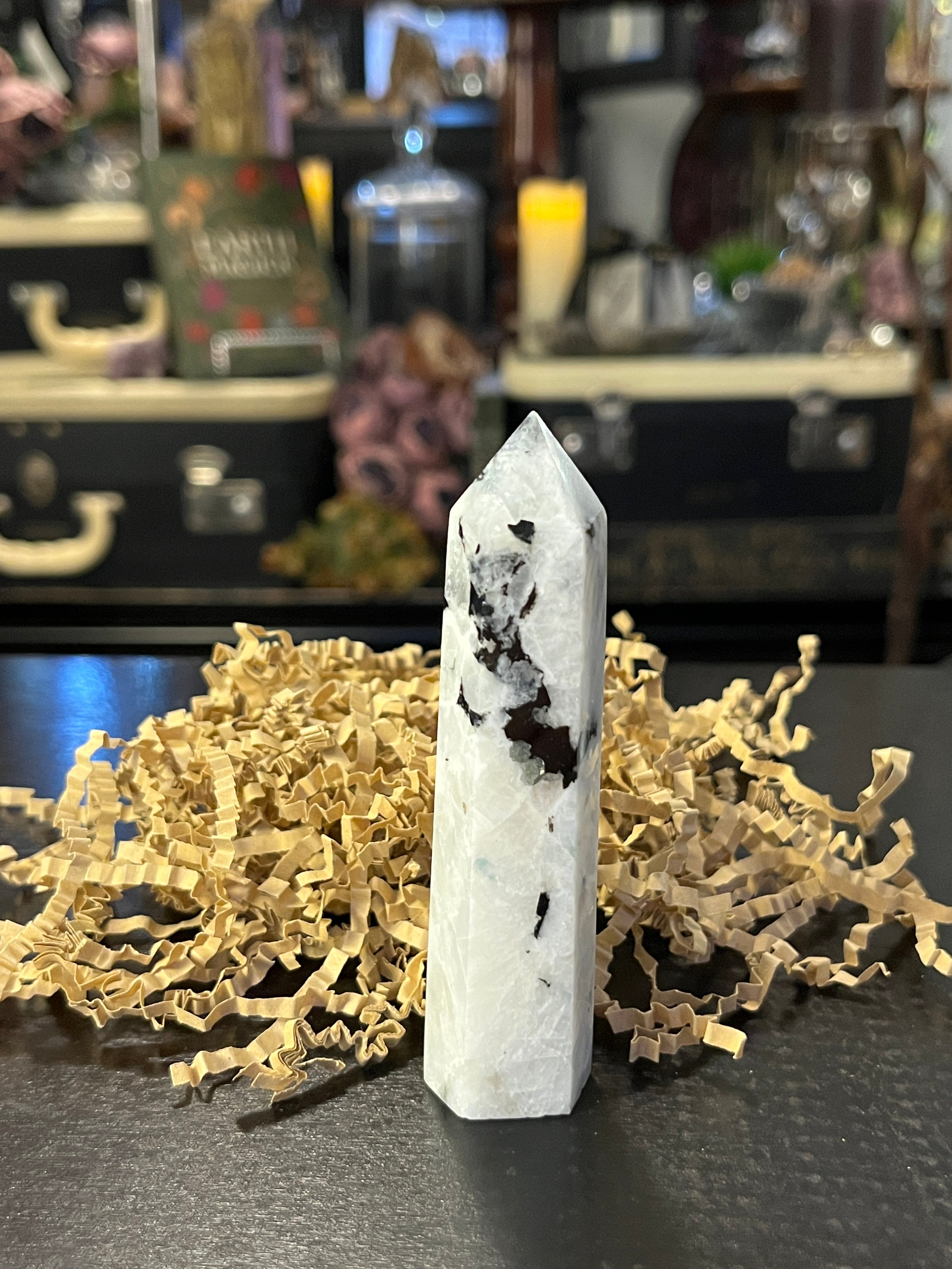 Rainbow Moonstone Generator Tower – Intuition & Divine Feminine Healing Crystal