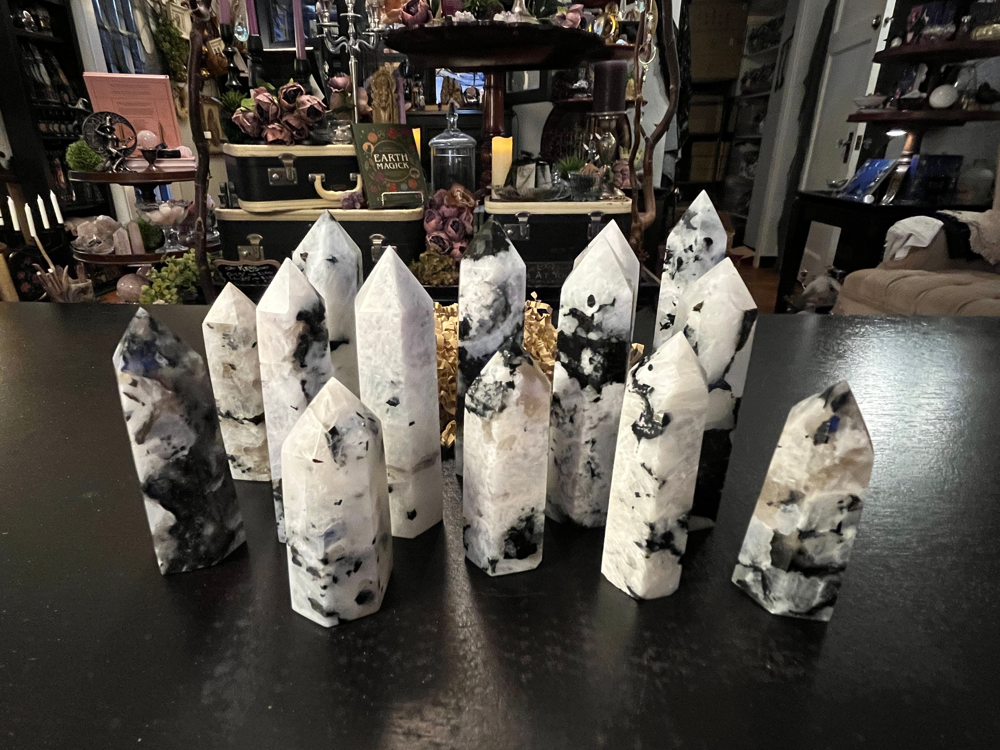 Rainbow Moonstone Generator Tower – Intuition & Divine Feminine Healing Crystal