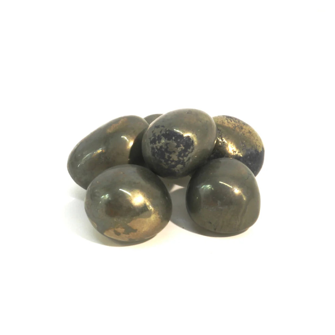 Pyrite Iron Matrix Tumbled Stone – Abundance & Grounded Strength Healing Crystal
