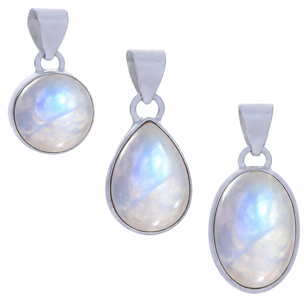 Rainbow Moonstone .925 Sterling Silver Pendant – Intuition & Divine Feminine Crystal Jewelry