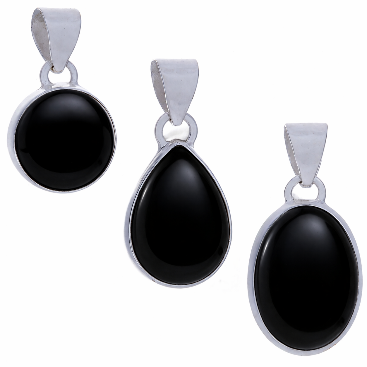 Black Onyx .925 Sterling Silver Pendant – Strength & Grounding Crystal Jewelry
