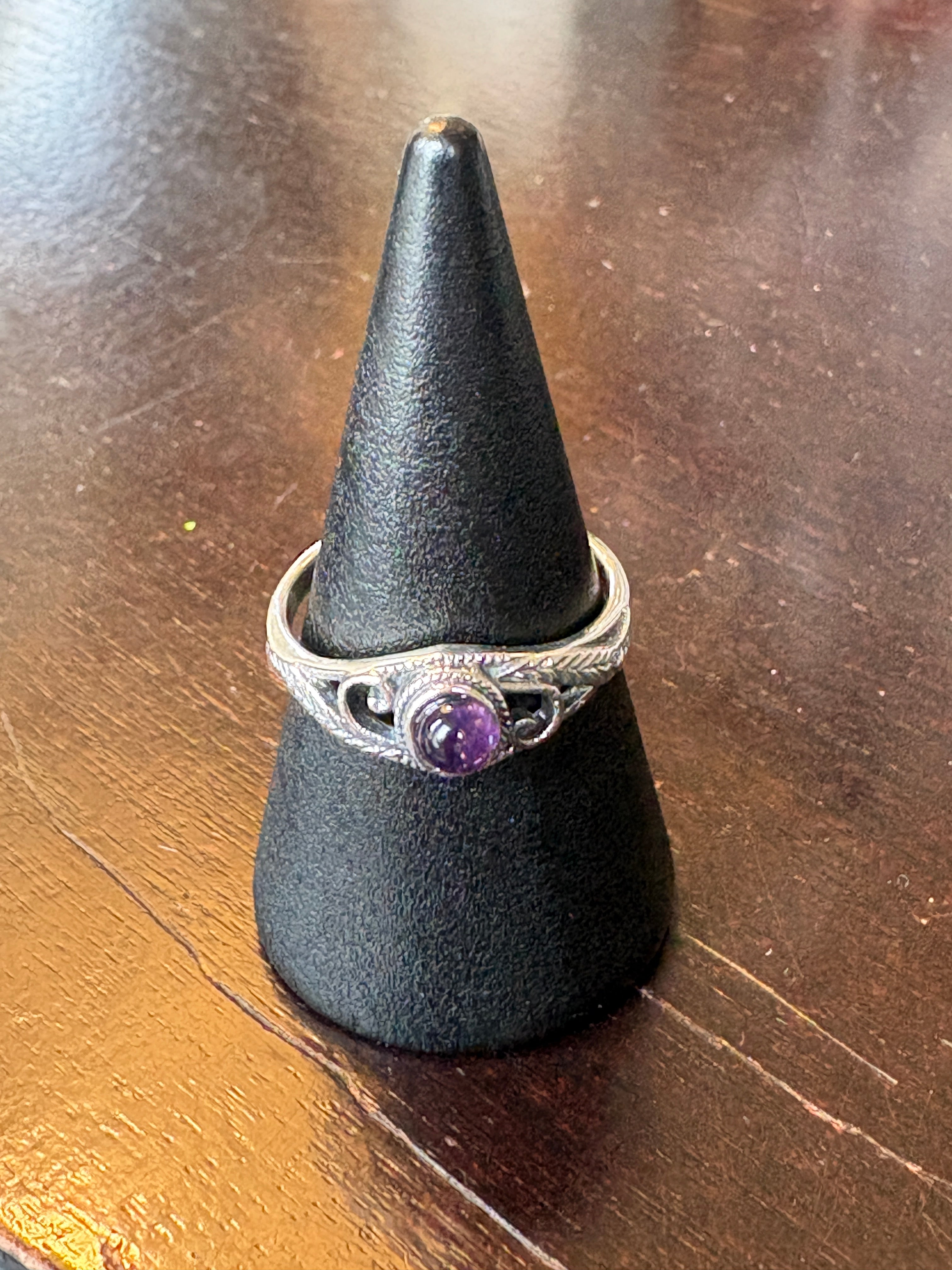 Silver .925 Amethyst Ring (104) – Intuition & Spiritual Protection Crystal Jewelry