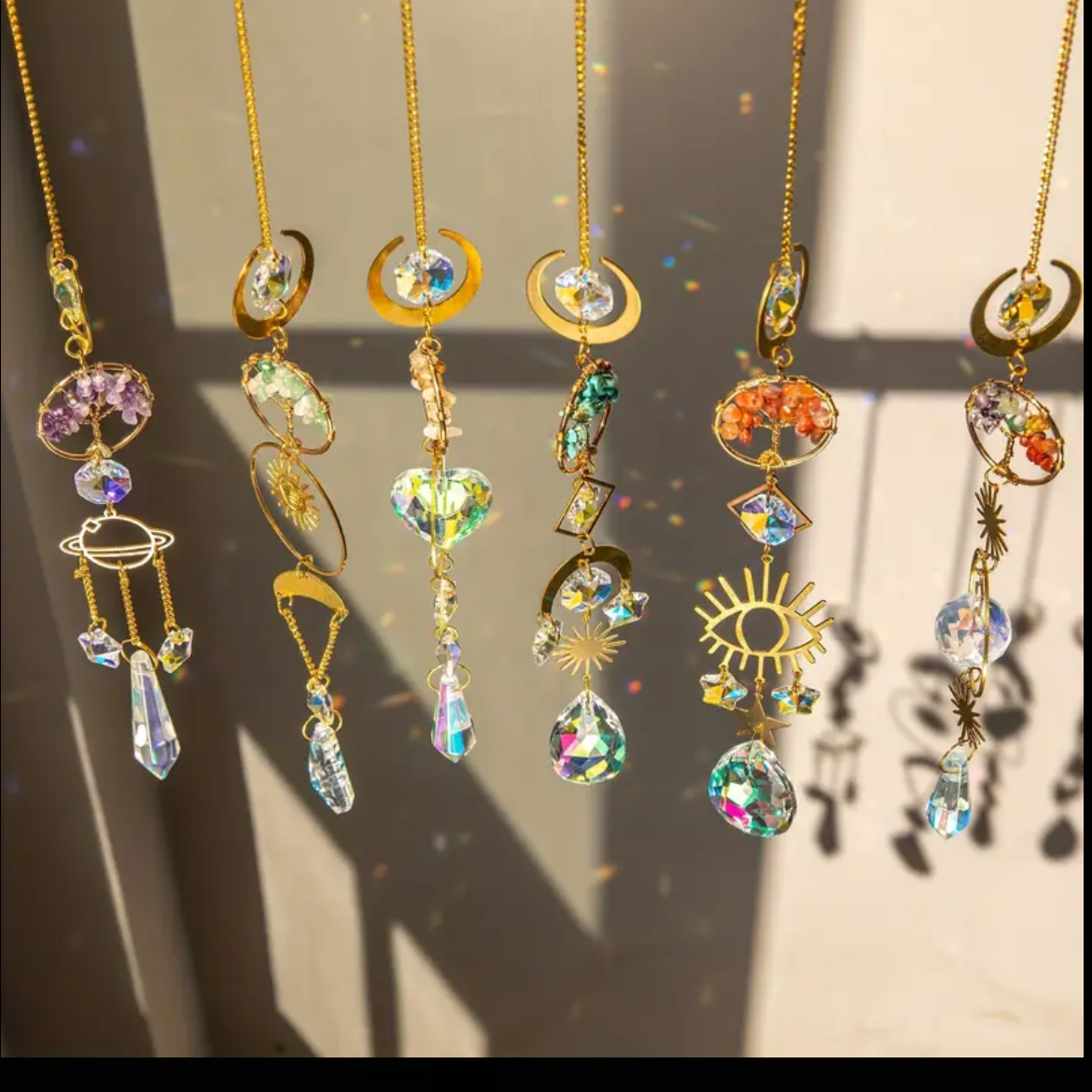 Gold Crystal Suncatcher w/ Tree of Life