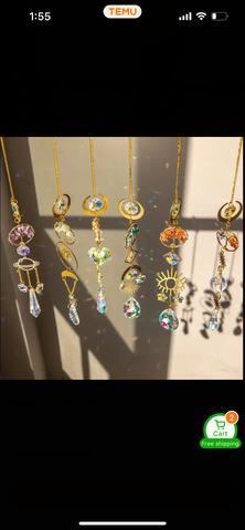 Gold Crystal Suncatcher w/ Tree of Life